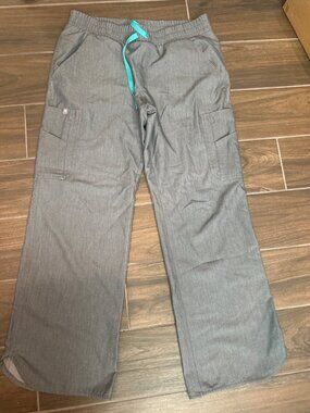 Figs Technical Collection Gray Scrub Pants M With Pockets Loose Fit